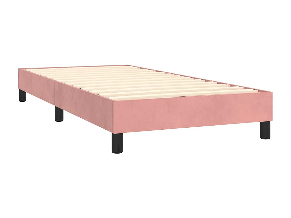 Cama continental c/ colchão/LED 90x190 cm veludo rosa PT350742