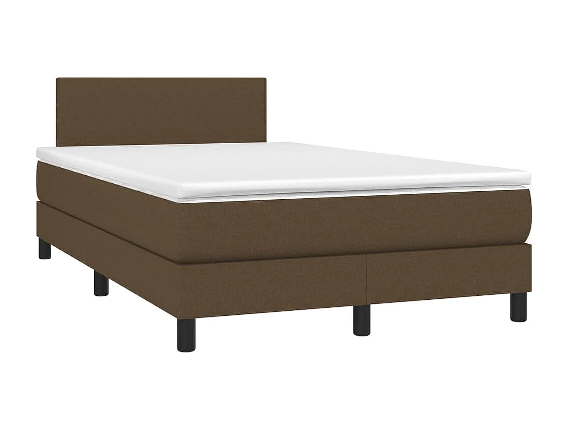Ensemble complet boxspring - 120x200 cm + sommier à lattes de lit+ matelas + LED Marron foncé SRGW38990
