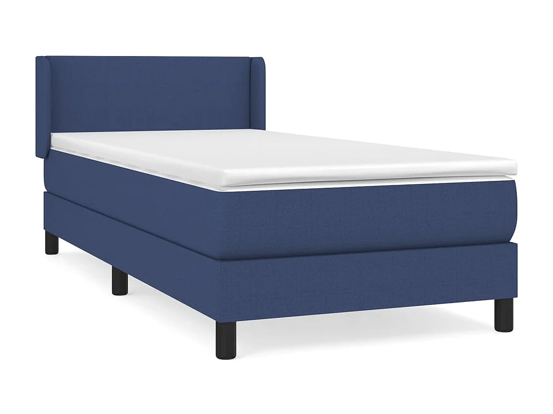 Cama continental com molas+ colchão 80x200 cm tecido azul PT785288