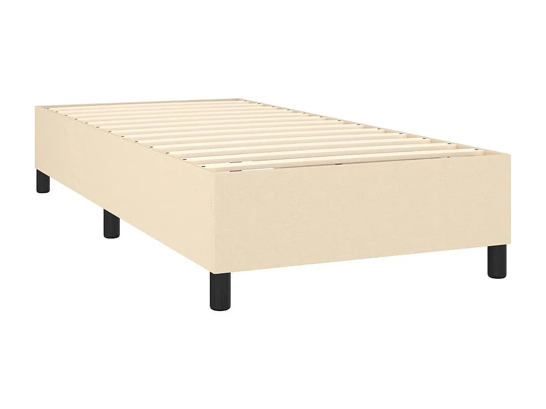Conjunto Boxspring - 90x200 cm + Somieres + colchón tela color crema ES40204