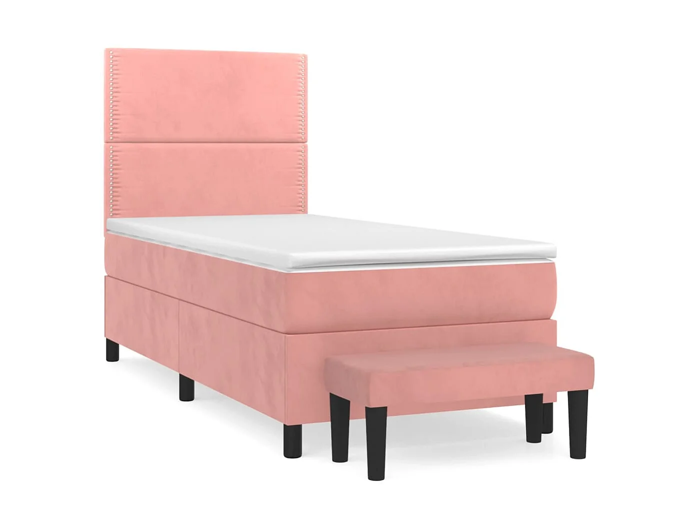 Lit-90x190 cm avec sommier tapissier + matelas Rose Velours SRGW94600