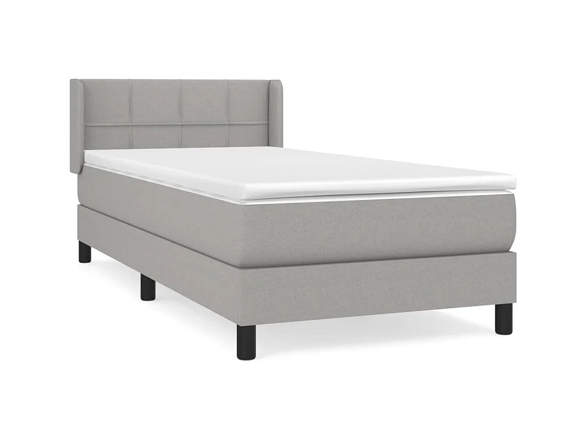 Conjunto Boxspring - 90x190 cm + Somieres + colchón tela gris claro ES36804