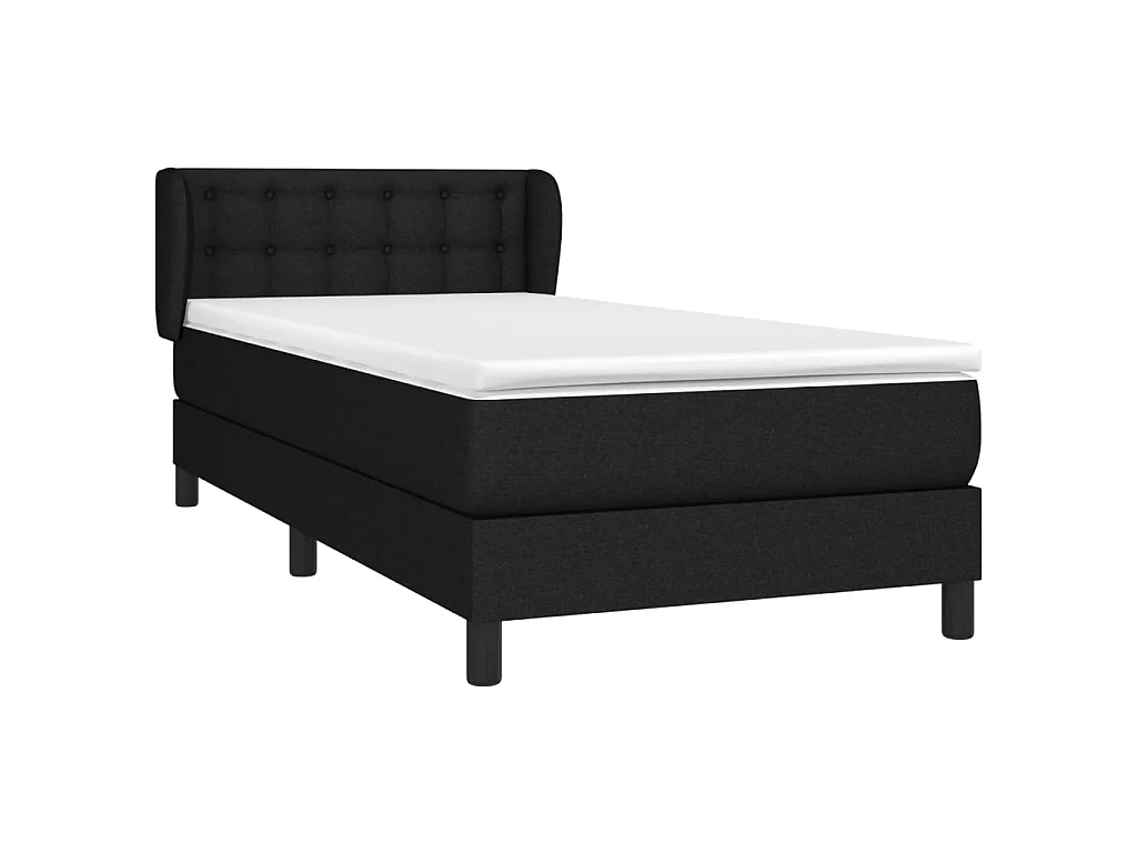 Boxspringbett mit Matratze,Bett für Schlafzimmer Schwarz 90x190 cm Stoff -CFW28898