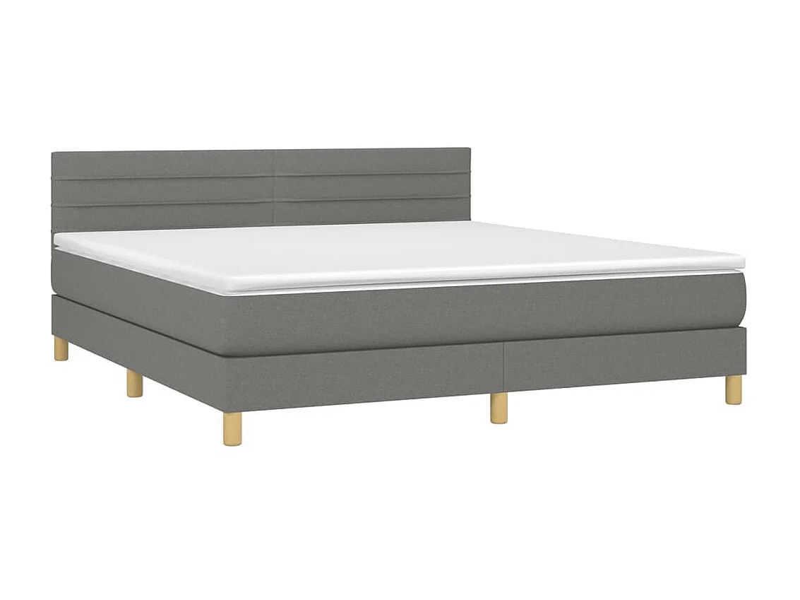 Ensemble complet boxspring - 180x200 cm + sommier tapissier + matelas Gris foncé Tissu SRGW22014