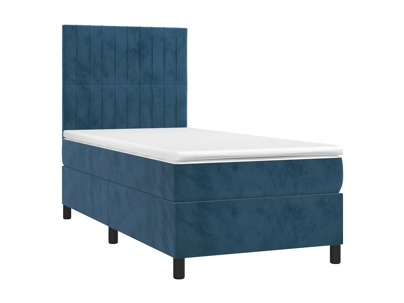 Ensemble complet boxspring - 80x200 cm + sommier à lattes de lit+ matelas LED Bleu foncé Velours SRGW85125