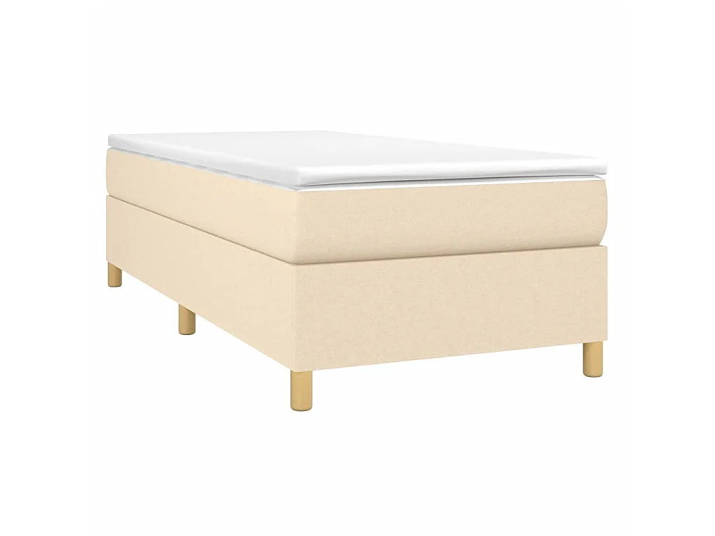 Boxspring met matras stof crèmekleurig 90x200 cm NL29785