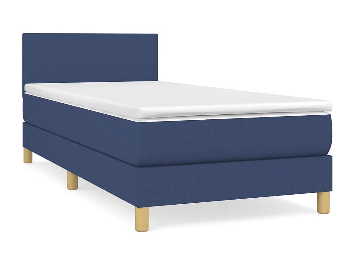 Conjunto Boxspring - 90x200 cm + Somieres + colchón tela azul ES41311