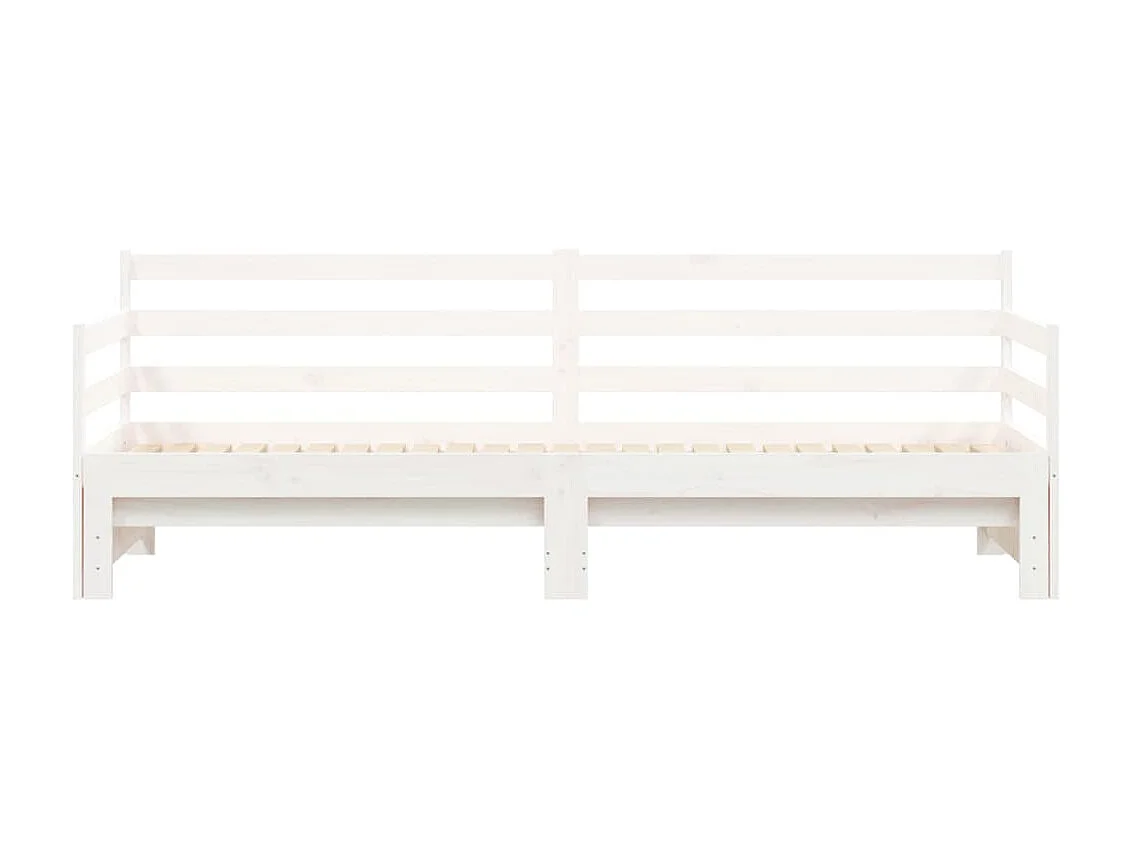 Tagesbett Ausziehbar,Ausziehbett Weiß 90x190 cm Massivholz Kiefer -gkd93516
