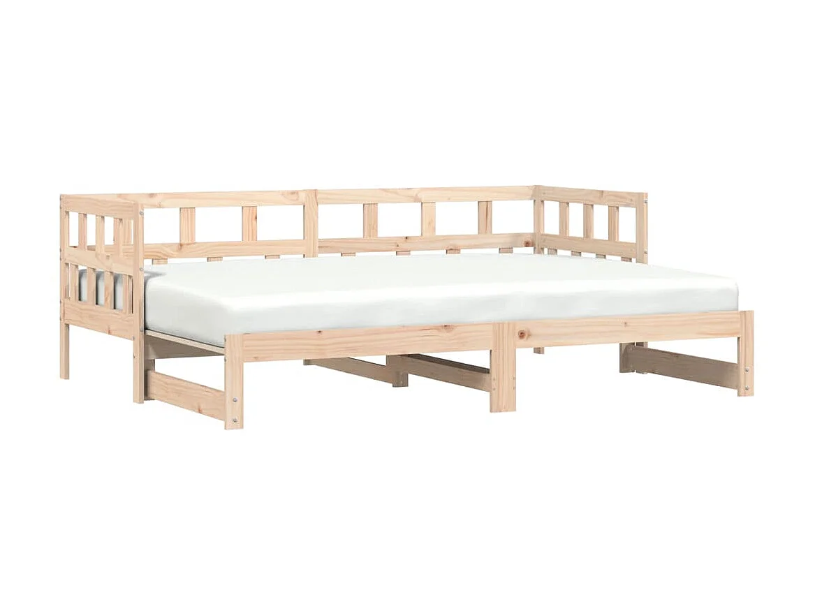 Lit de jour avec lit gigogne-90x190 cm 90x190 cm bois de pin massif QSO67136