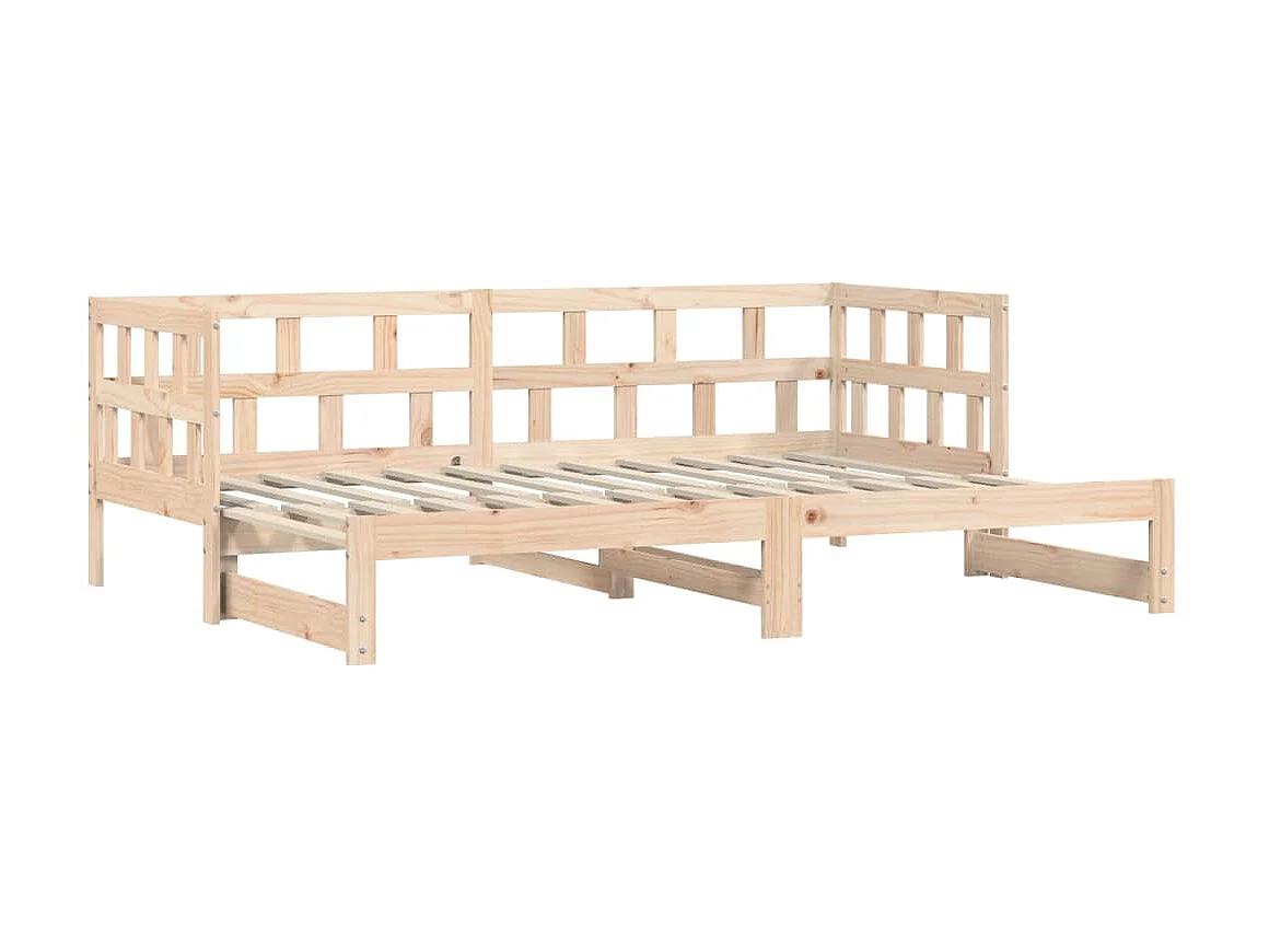 Lit de jour avec lit gigogne-90x190 cm 90x190 cm bois de pin massif QSO67136