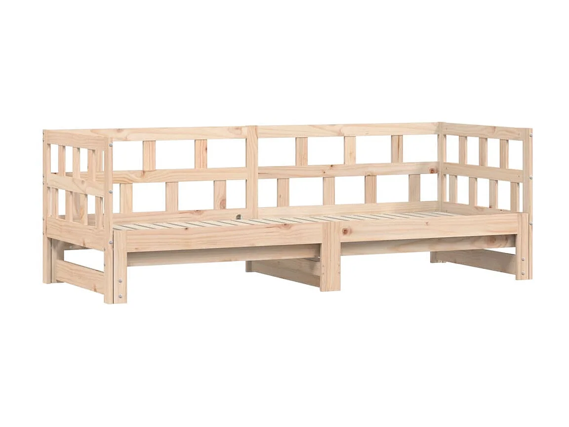 Lit de jour avec lit gigogne-90x190 cm 90x190 cm bois de pin massif QSO67136