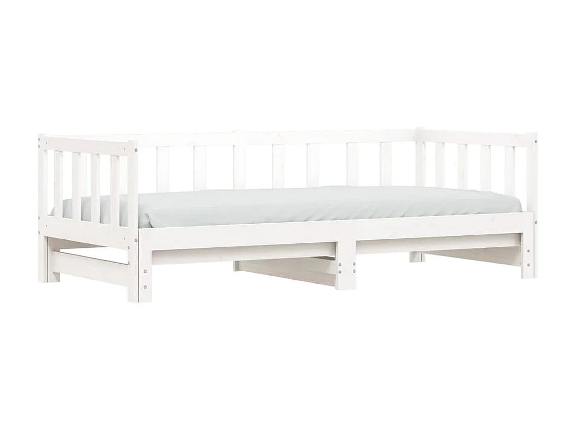 Lit de jour avec lit gigogne-90x190 cm blanc 90x190 cm bois de pin massif KSAW61924