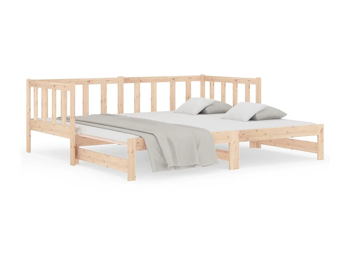 Lit gigogne 2x(90x190) cm Bois de pin massif POI74955