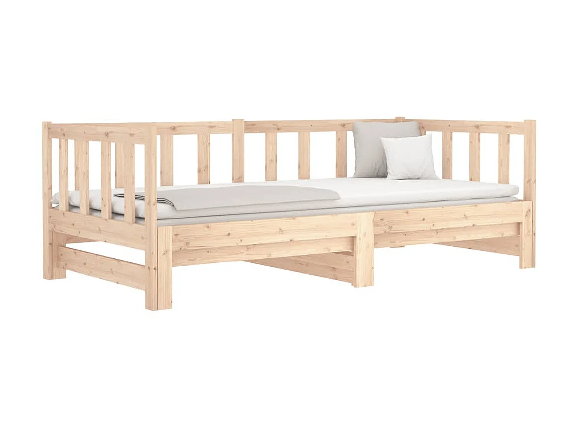 Lit gigogne 2x(90x190) cm Bois de pin massif POI74955