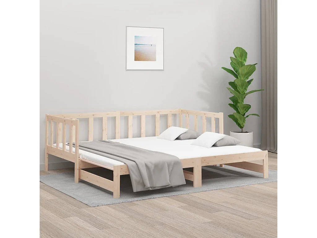 Lit gigogne 2x(90x190) cm Bois de pin massif POI74955