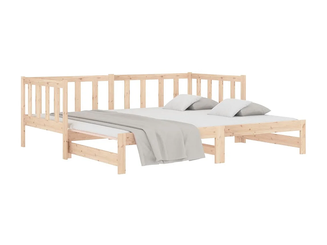 Lit gigogne 2x(90x190) cm Bois de pin massif POI74955