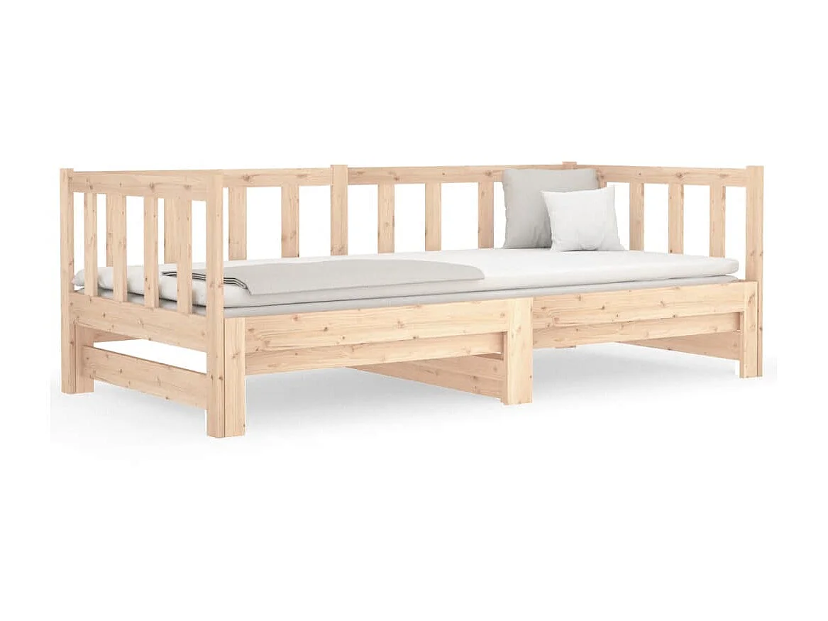 Lit gigogne 2x(90x190) cm Bois de pin massif POI74955