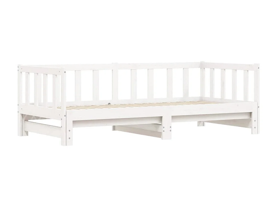 Lit de jour avec lit gigogne-80x200 cm blanc 80x200 cm bois de pin massif KSAW52745