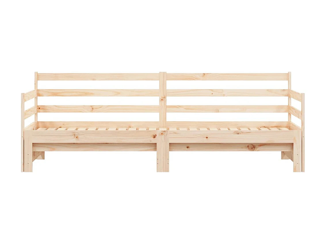 Lit de jour avec lit gigogne-90x200 cm 90x200 cm bois de pin massif QSO80569