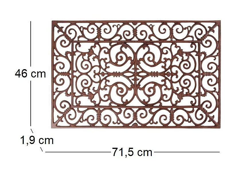 Antike Fußmatte aus Gusseisen 46 x 71.5 cm