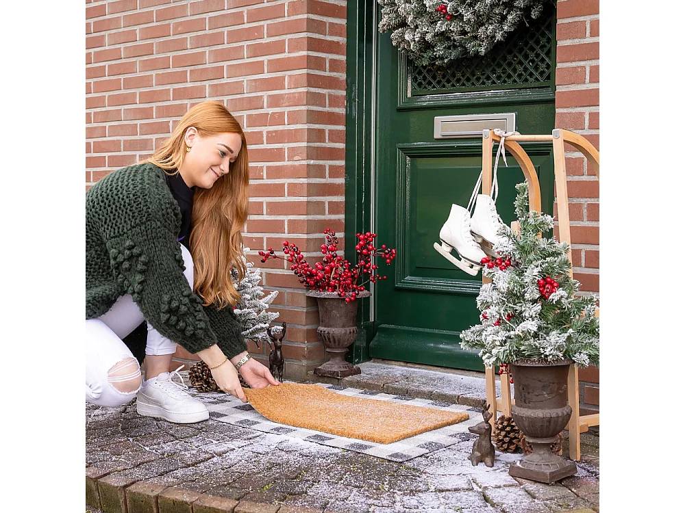 Tapis dessous de paillasson à motifs Carreaux