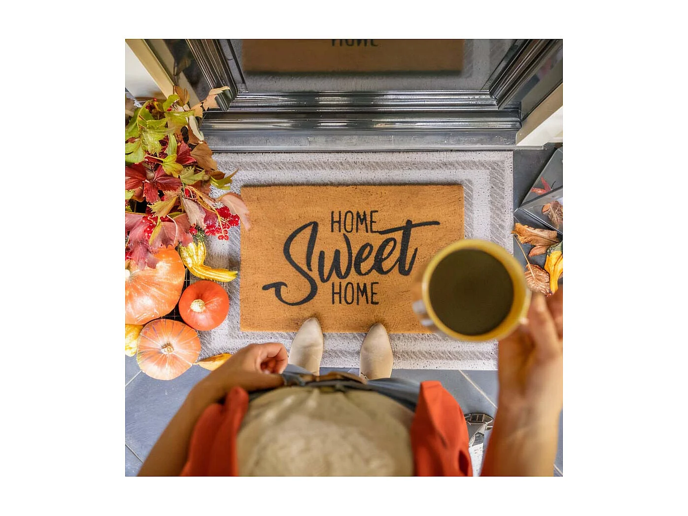 Tapis dessous de paillasson à motifs Cadre