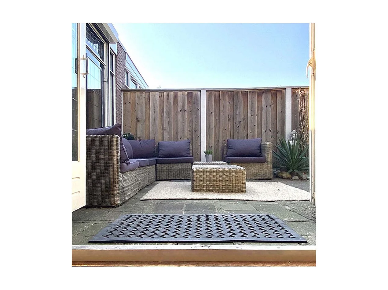 Paillasson en caoutchouc tressé 122 x 61 cm