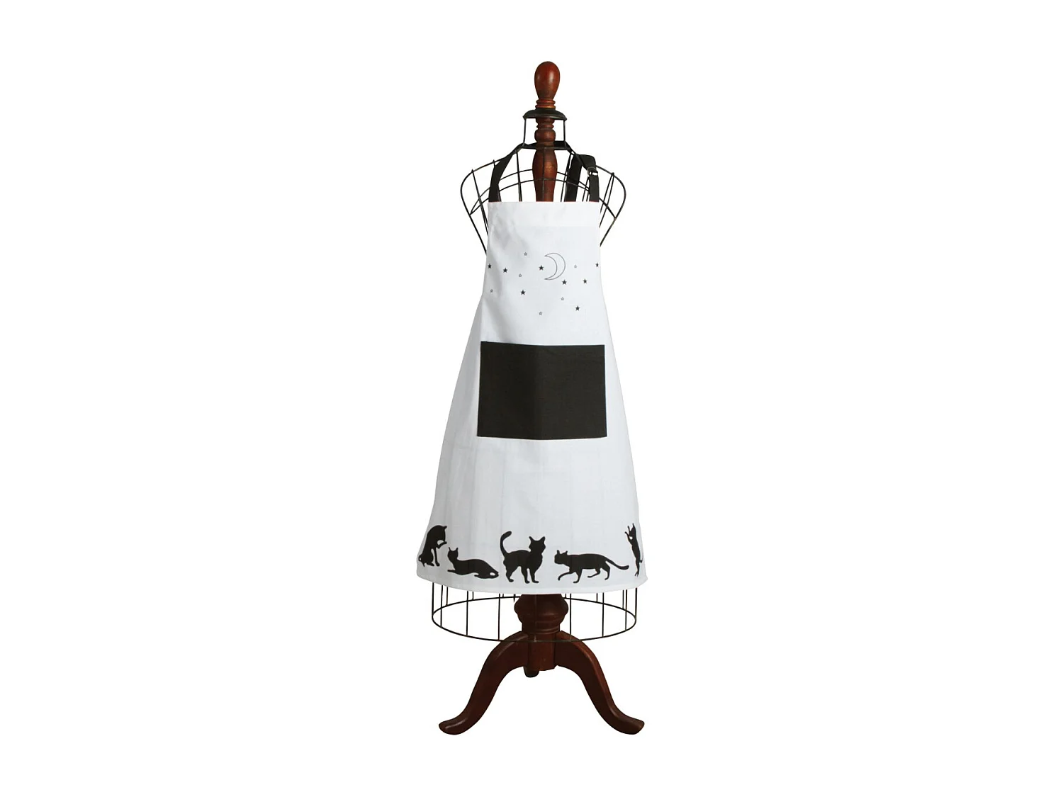 Tablier de cuisine en coton Chat noir et blanc
