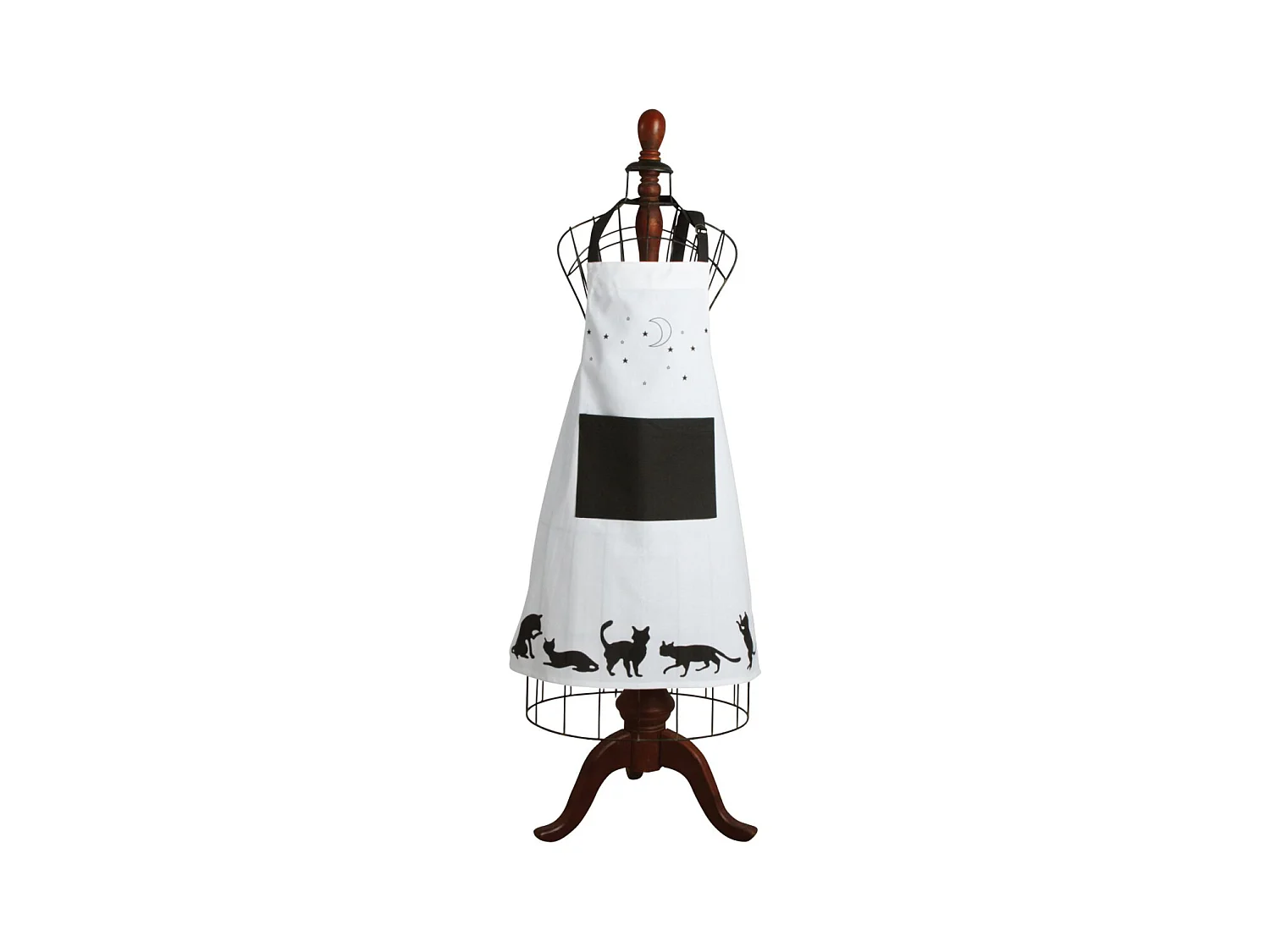 Tablier de cuisine en coton Chat noir et blanc