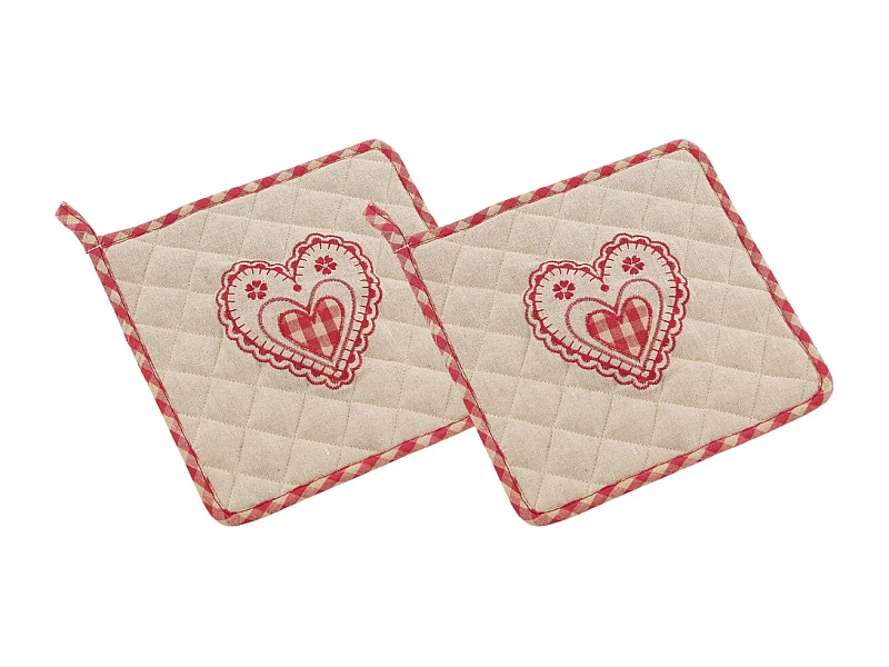 Manique motif coeur (Lot de 2)