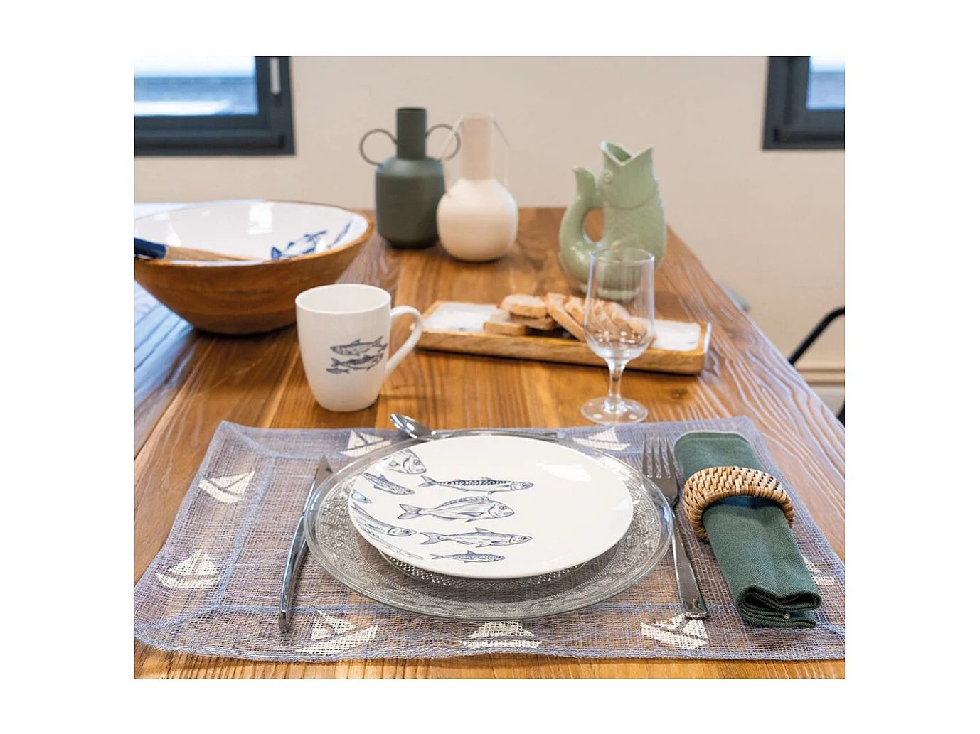 Lot de 6 sets de table en sinamay Petit bateau