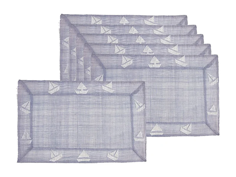 Lot de 6 sets de table en sinamay Petit bateau