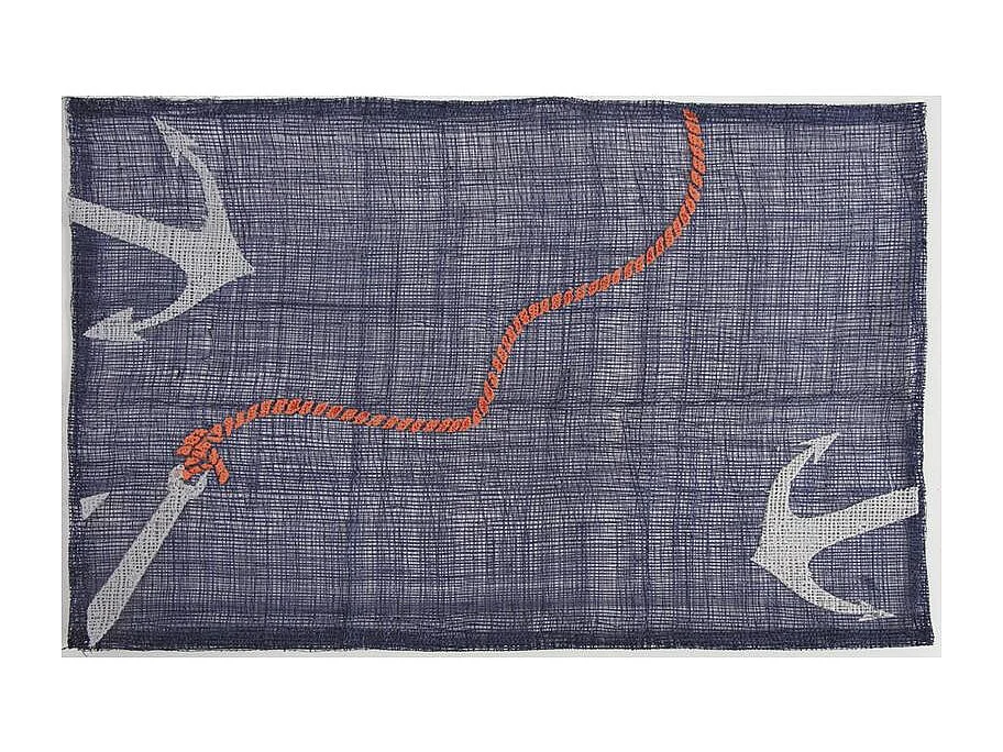 Lot de 6 sets de table en sinamay Ancre Marine