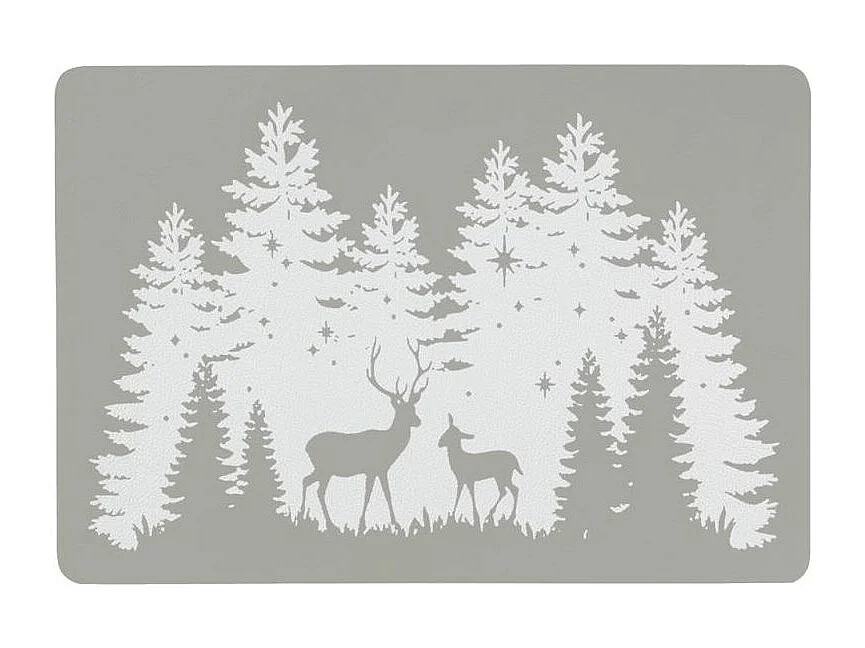 Sets de table rectangulaires en vinyle gris Cerf (lot de 6)