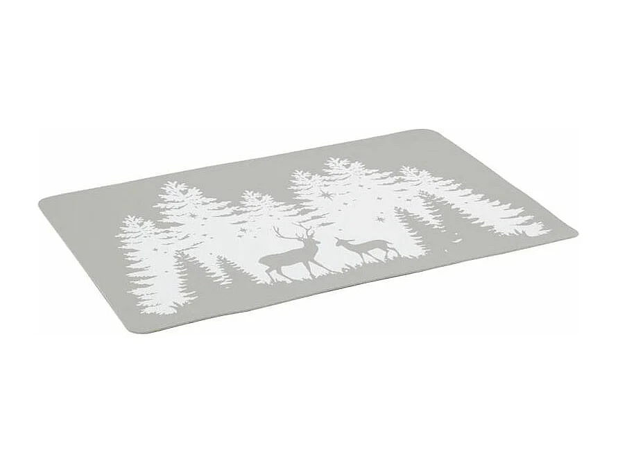 Sets de table rectangulaires en vinyle gris Cerf (lot de 6)