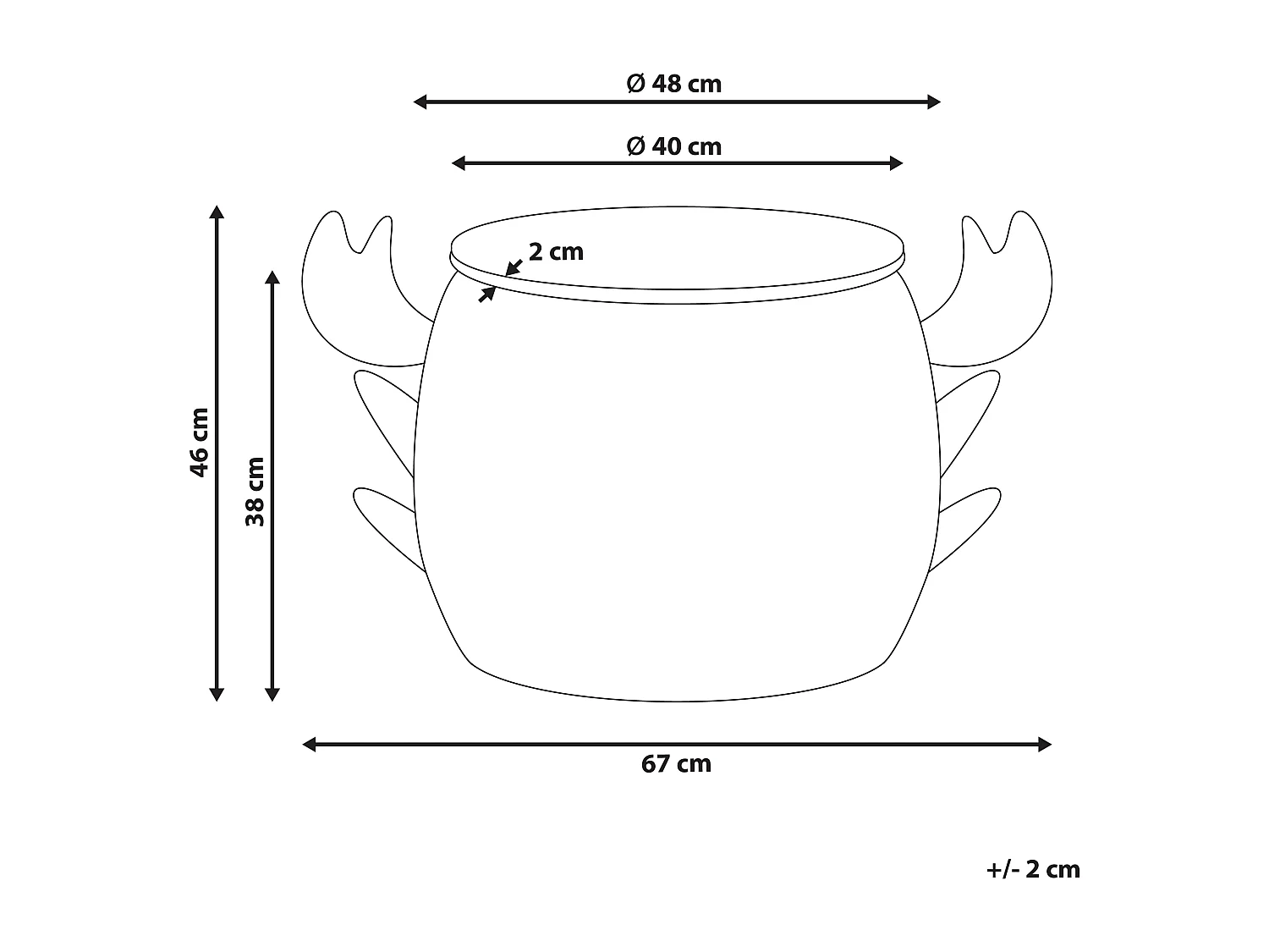 Kosz na zabawki Krab KAKAMAS Plecionka Naturalny