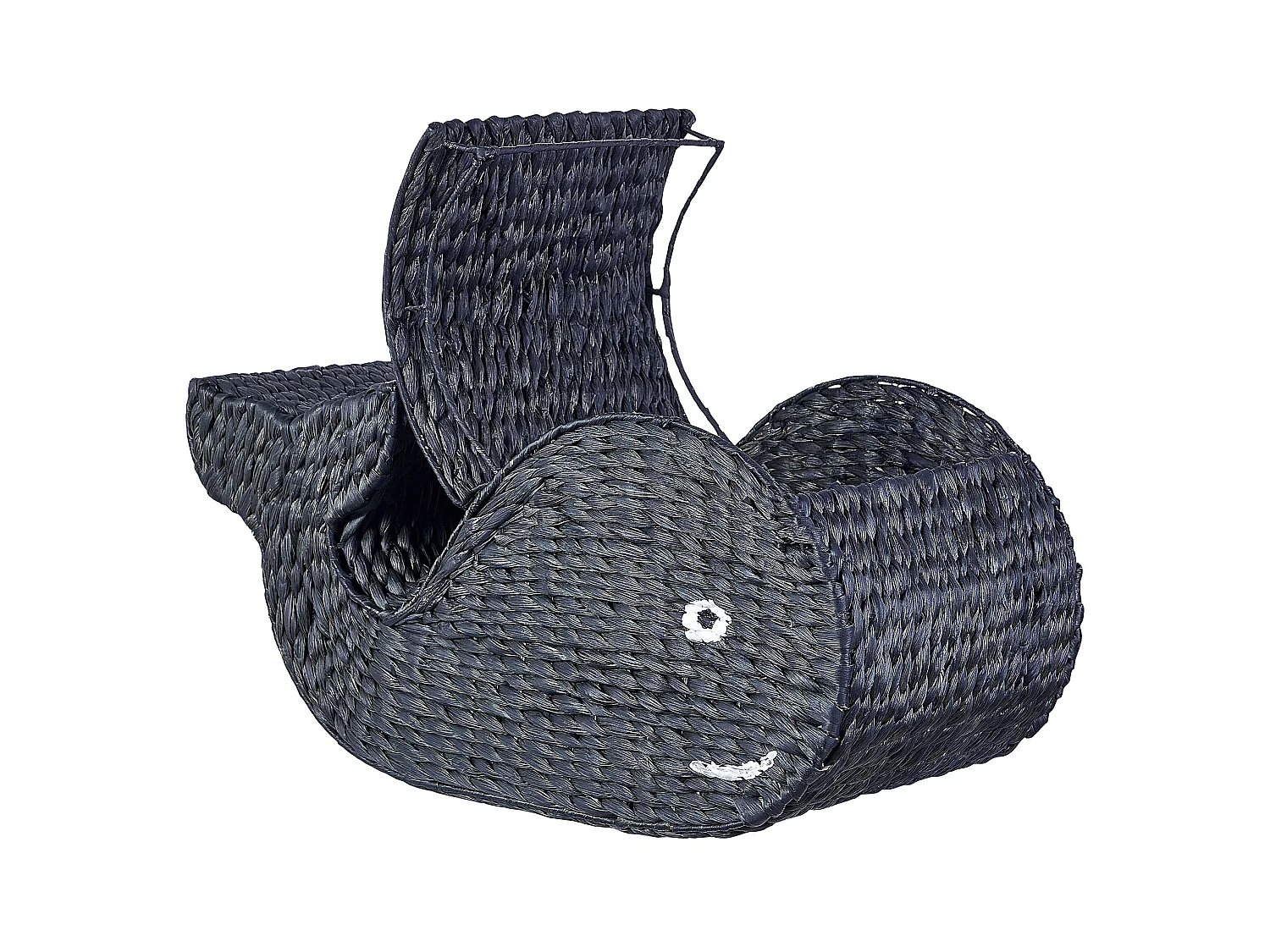 Kosz na zabawki Wieloryb ORANIA Plecionka Czarny