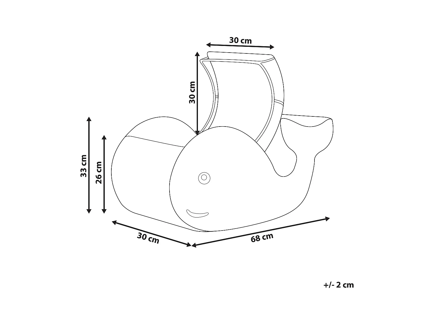 Kosz na zabawki Wieloryb ORANIA Plecionka Czarny