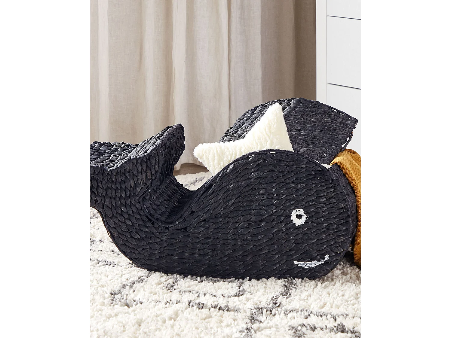 Kids Basket Whale ORANIA Wicker Black