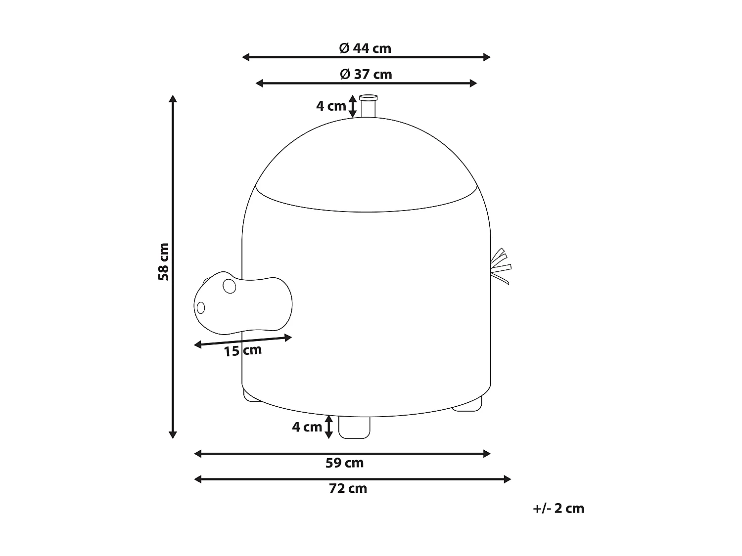 Cestino per bambini tartaruga MONTAGU Vimini Naturale