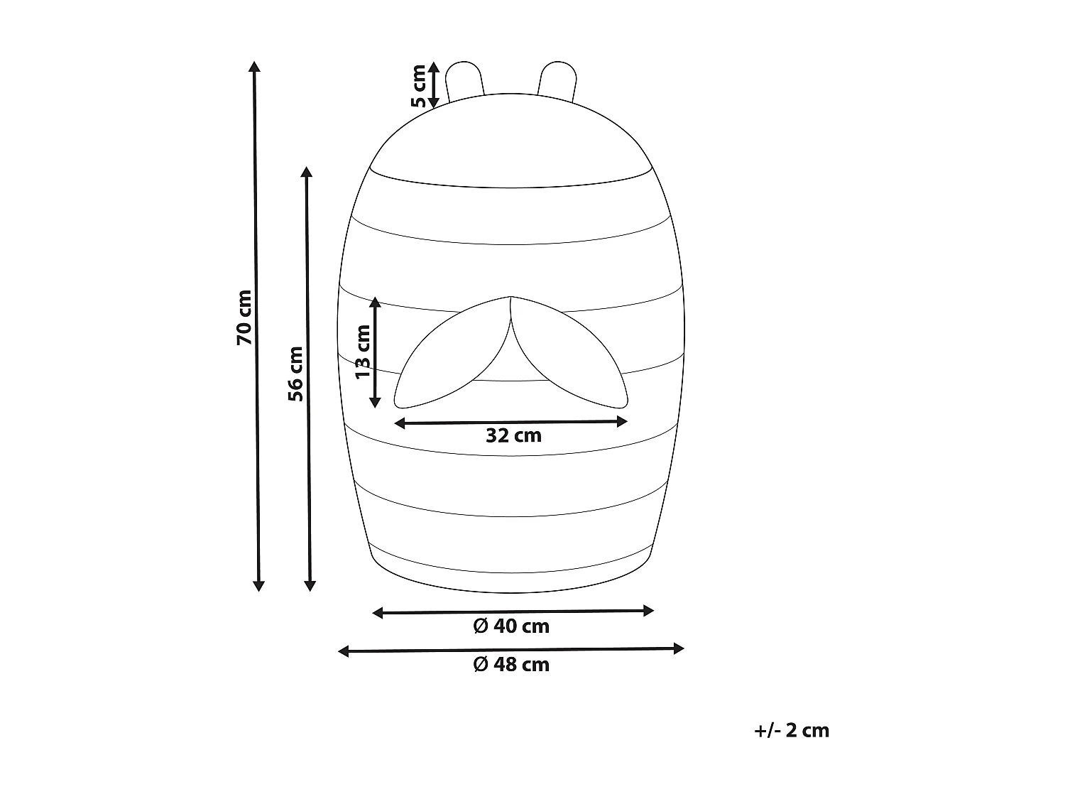 Kosz na zabawki Pszczoła KNYSNA Plecionka Jasnobrązowy