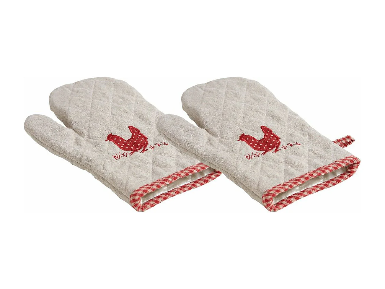 Gant de cuisine motif poule (Lot de 2)