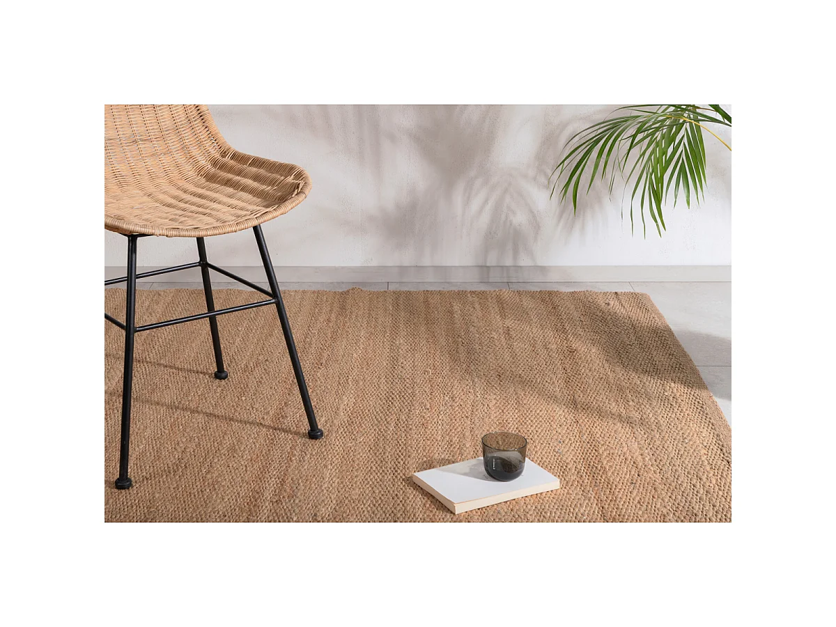 Tapis Déco en Jute "Kali" 200x300cm Naturel