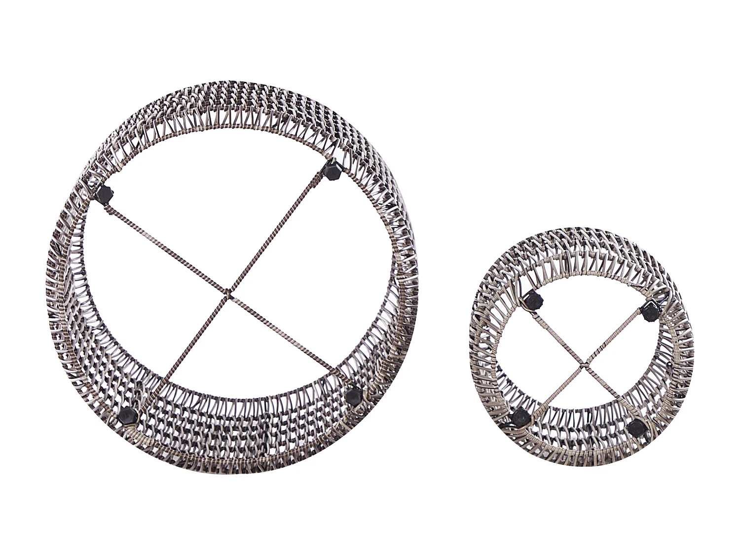 Set van 2 bloempotten BRODIEA PE rotan 26/45 cm Lichtbruin