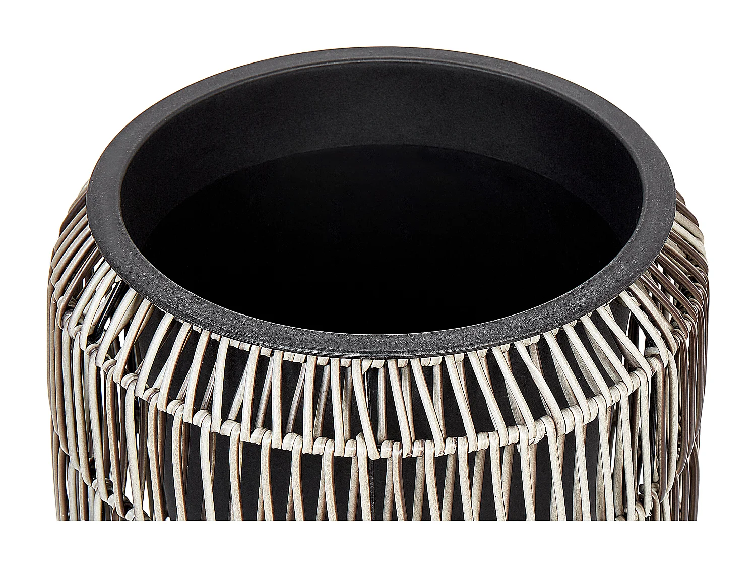 Conjunto de 2 vasos para plantas BRODIEA Ratan sintético 26/45 cm Castanho claro