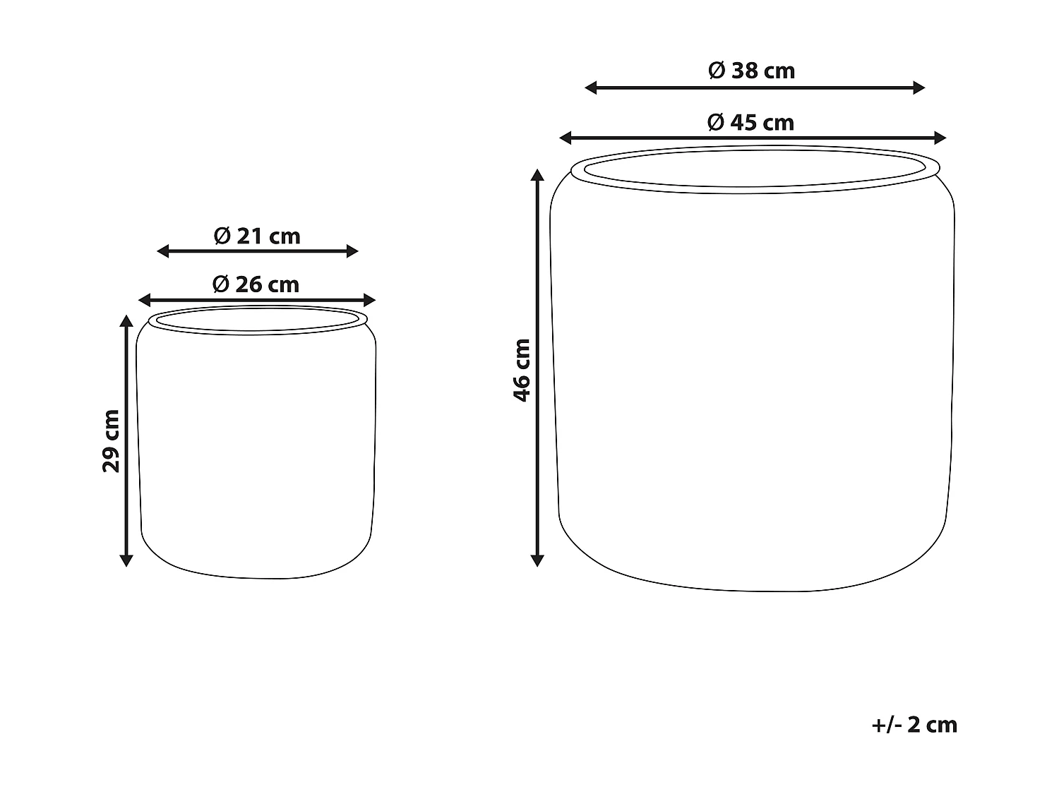 Conjunto de 2 vasos para plantas BRODIEA Ratan sintético 26/45 cm Castanho claro