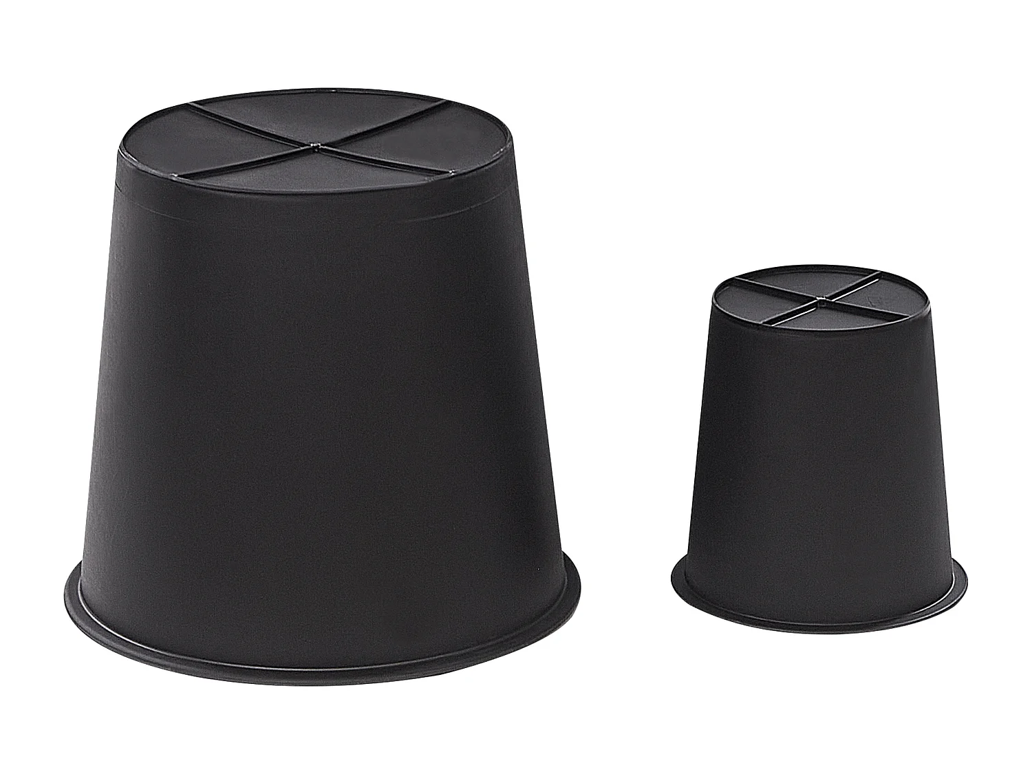 Conjunto de 2 vasos para plantas BRODIEA Ratan sintético 26/45 cm Castanho claro