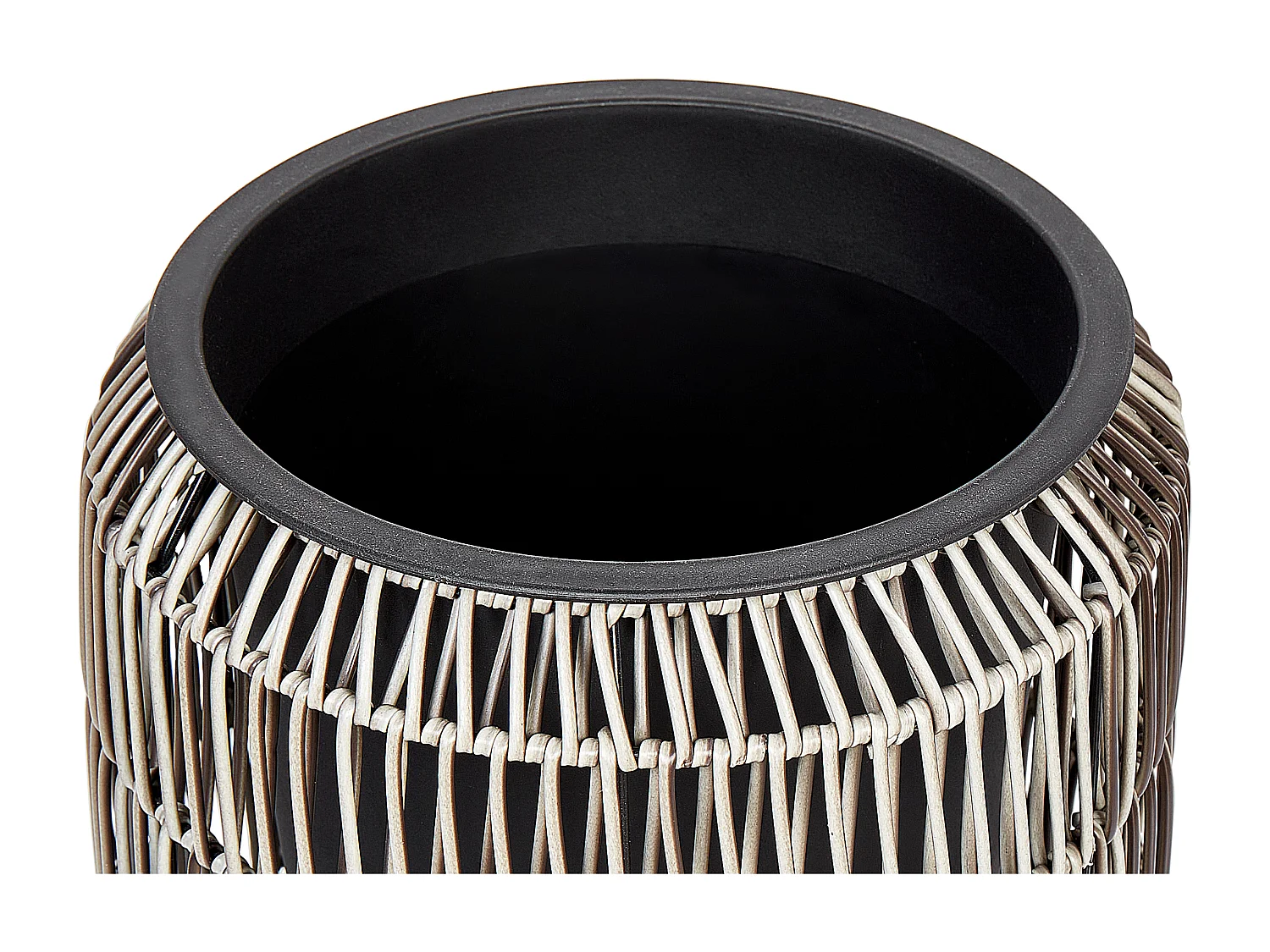 Conjunto de 2 vasos para plantas BRODIEA Ratan sintético 26/45 cm Castanho claro