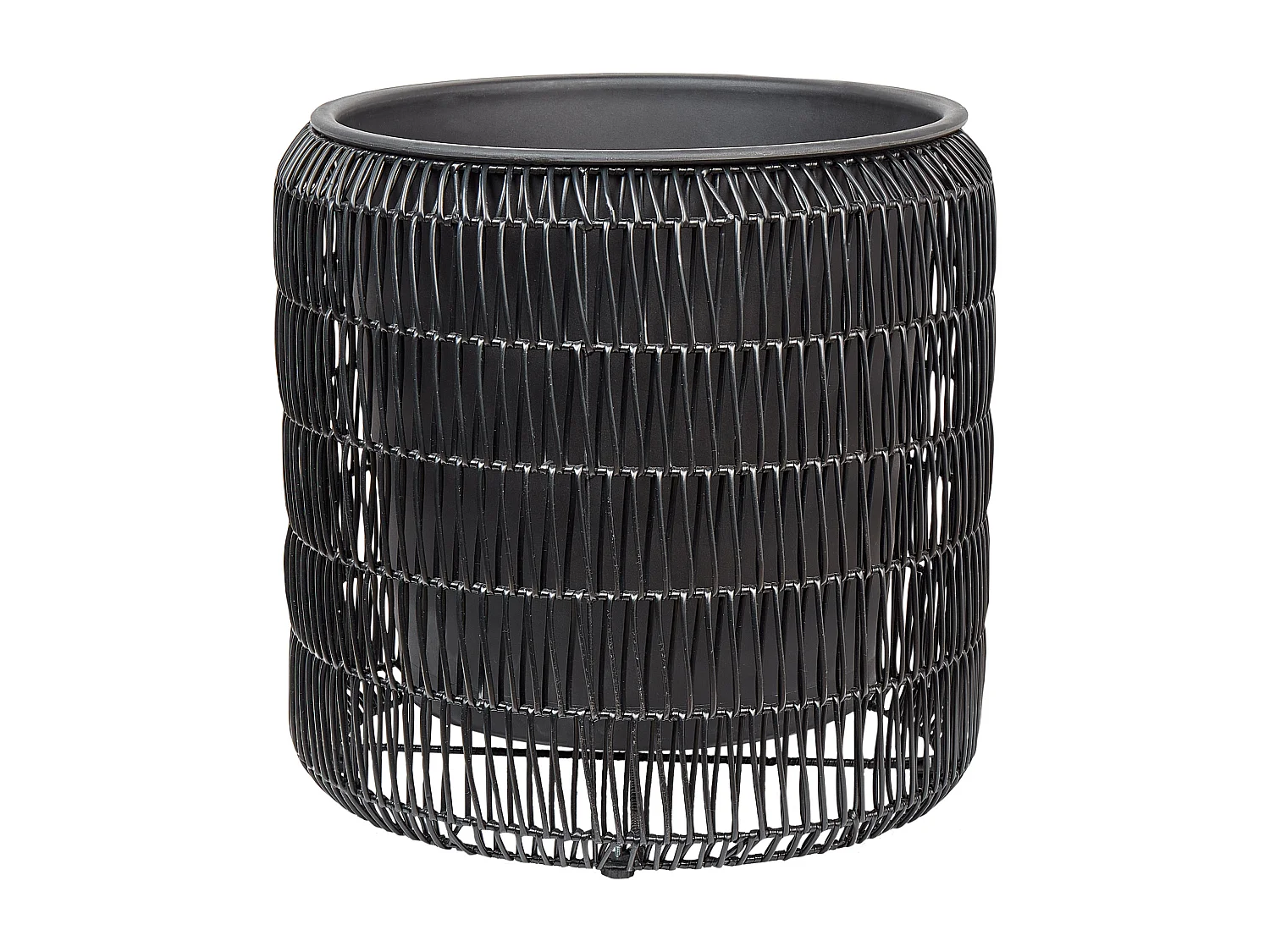 Set van 2 bloempotten BRODIEA PE rotan 26/45 cm Zwart