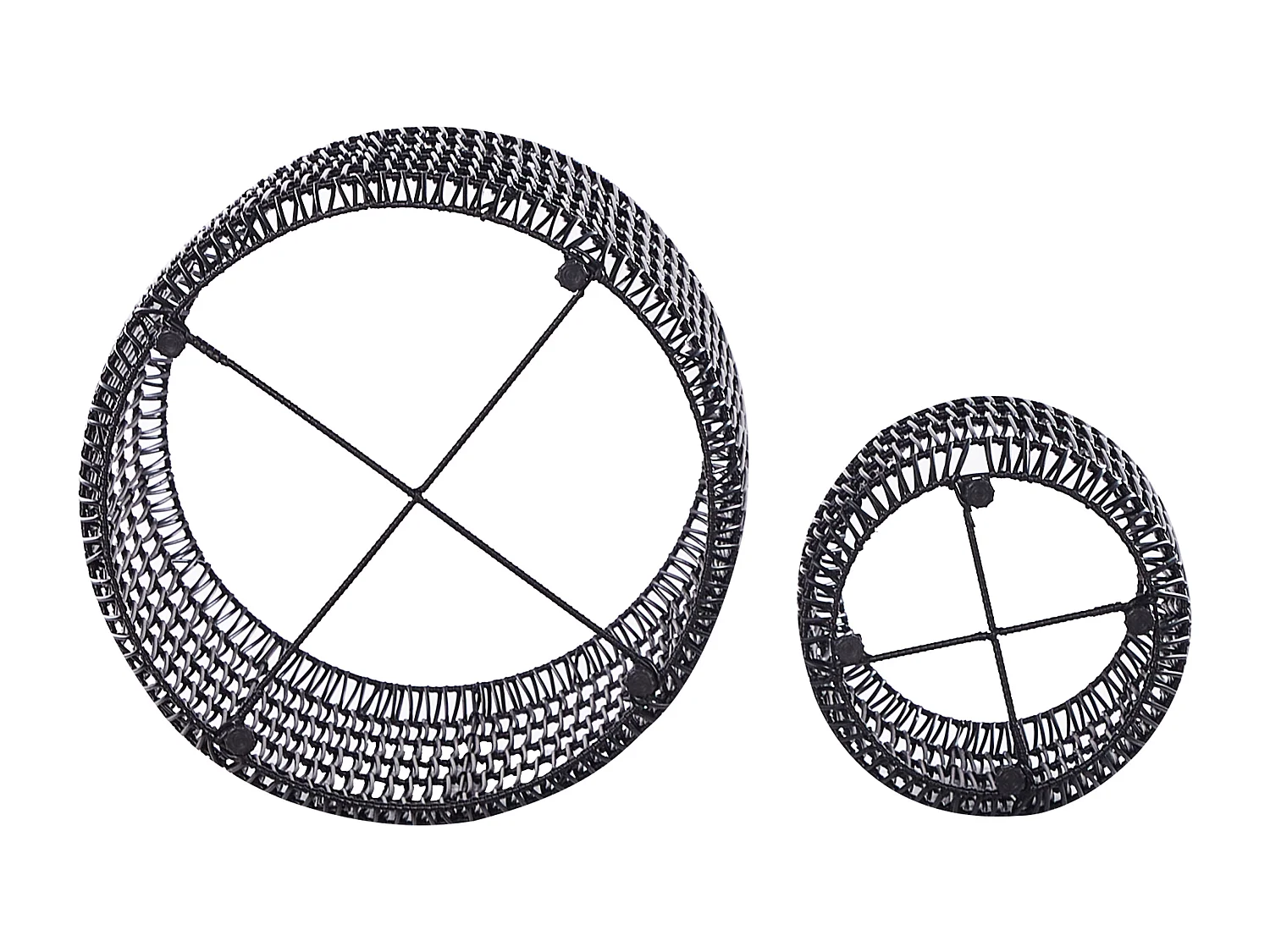 Conjunto de 2 vasos para plantas BRODIEA Ratan sintético 26/45 cm Preto